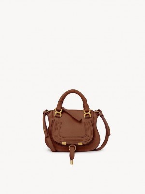 Chloe Marcie Double Carry Mini Bags Tan | CHE-SR13725