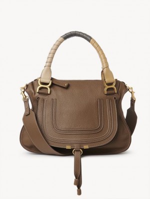 Chloe Marcie Double Carry Shoulder Bags Palm Brown | CHE-SR13439