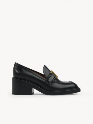 Chloe Marcie Heeled Loafer Black | CHE-SR14244