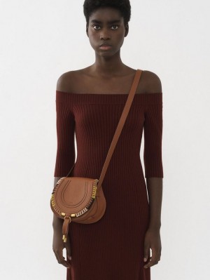 Chloe Marcie Small Crossbody Bags Tan | CHE-SR13474