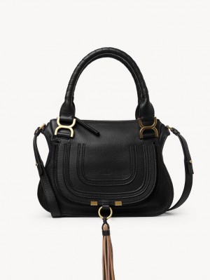 Chloe Marcie Small Double Carry Crossbody Bags Black | CHE-SR13489