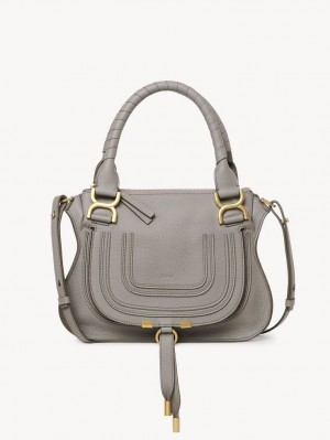 Chloe Marcie Small Double Carry Crossbody Bags Cashmere Grey | CHE-SR13547