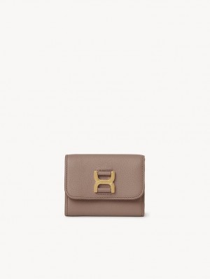 Chloe Marcie Small Tri-fold Compact Wallets WOODROSE | CHE-SR14296