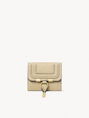 Chloe Marcie Square Compact Wallets Root Beige | CHE-SR14280