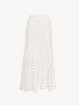 Chloe Maxi Flared Knitwear White | CHE-SR13930