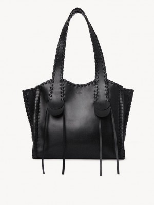 Chloe Medium Mony Tote Bags Black | CHE-SR13378