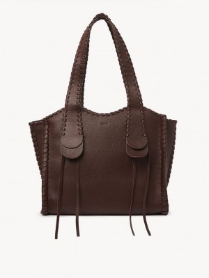 Chloe Medium Mony Tote Bags Chocolate | CHE-SR13380