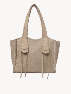 Chloe Medium Mony Tote Bags Sand | CHE-SR13401