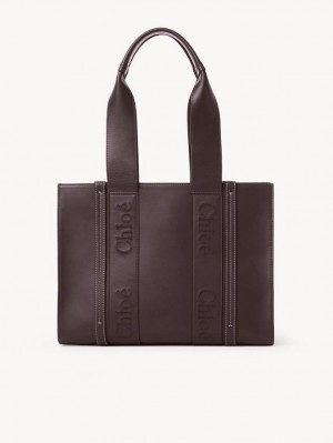 Chloe Medium Woody Tote Bags DEEP VIOLINE | CHE-SR13394