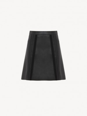 Chloe Mini Skirt Leather Black | CHE-SR14120