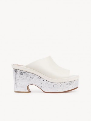 Chloe Oli Platform Mule White | CHE-SR14155