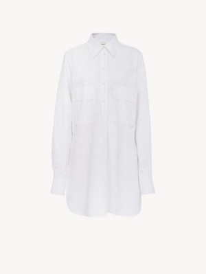 Chloe Oversized Shirts White | CHE-SR13893