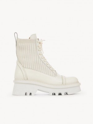 Chloe Owena Ankle Boots Cloudy White | CHE-SR14214