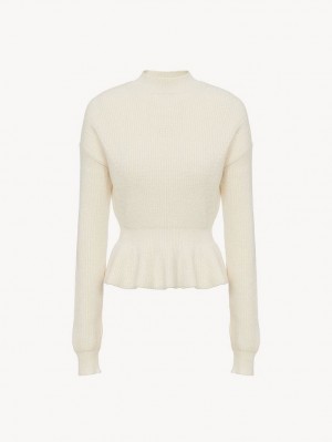 Chloe Peplum Knitwear Iconic Milk | CHE-SR13963