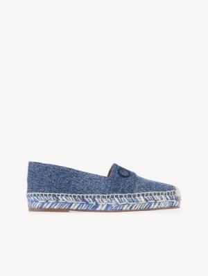 Chloe Piia Flat Espadrille Denim | CHE-SR14153