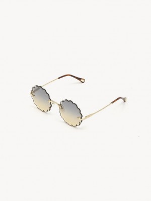 Chloe Rosie Petite Sunglasses GOLD/GREY ORANGE YELLOW | CHE-SR14556