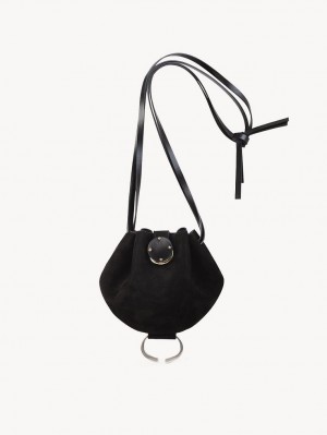 Chloe Round Pouch Mini Bags Black | CHE-SR13708