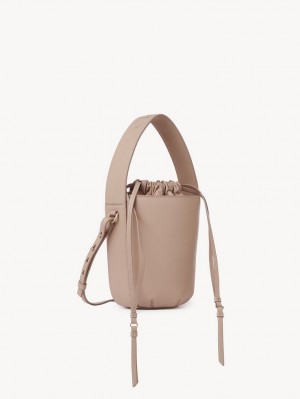 Chloe Sense Bucket Crossbody Bags Powder Beige | CHE-SR13573