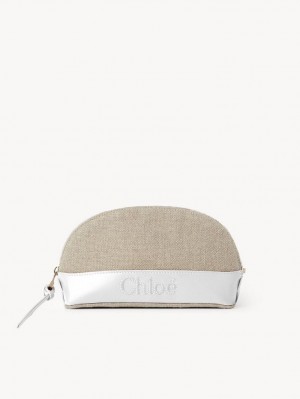 Chloe Sense Makeup Pouches Crystal White | CHE-SR14326