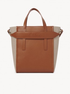 Chloe Sense Medium Tote Bags Caramel | CHE-SR13396