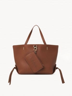 Chloe Sense Small East-west Tote Bags Tan | CHE-SR13326