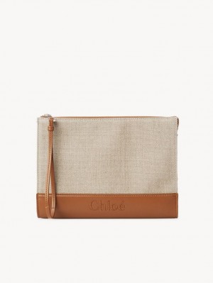 Chloe Sense Zippered Pouches Caramel | CHE-SR14329