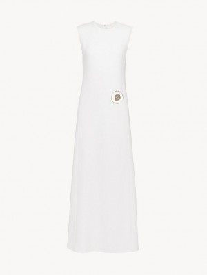 Chloe Sleeveless Dresses White | CHE-SR13845