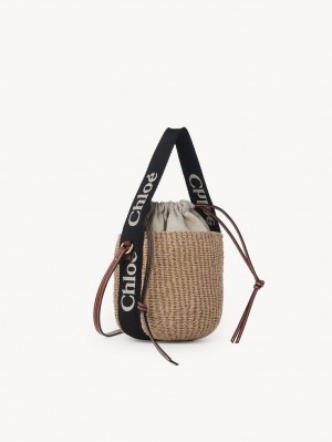 Chloe Small Woody Basket Crossbody Bags BLACK - BEIGE 1 | CHE-SR13566