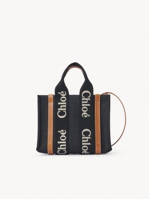 Chloe Small Woody Tote Bags BLACK - BEIGE 1 | CHE-SR13386