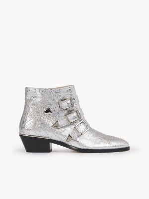 Chloe Susanna Short Boots Silver | CHE-SR14212