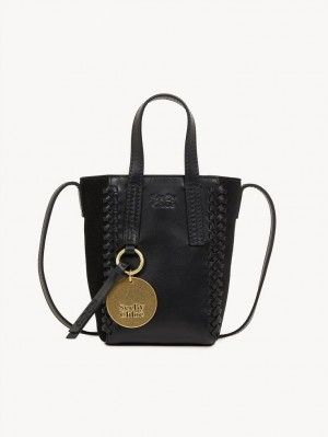 Chloe Tilda Mini Tote Bags Black | CHE-SR14708