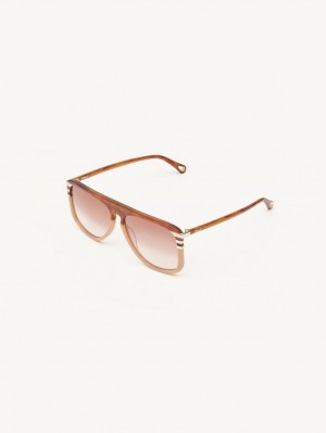 Chloe West Small Sunglasses HAVANA/PEACH | CHE-SR14522