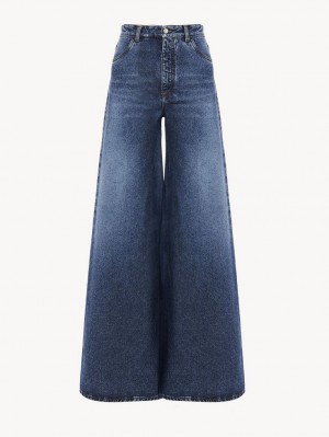 Chloe Wide Rave Jeans Faded Denim | CHE-SR13985