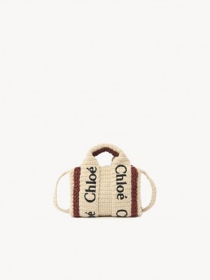 Chloe Woody Nano Tote Mini Bags BROWN - BEIGE 1 | CHE-SR13693