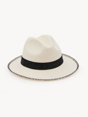 Chloe Woody Panama Hats White | CHE-SR14498