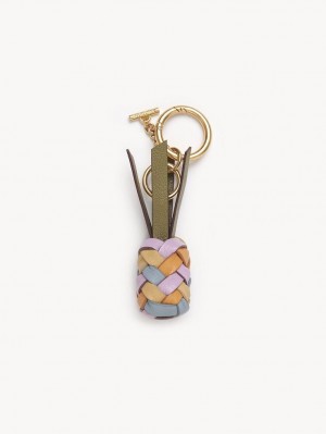 Chloe Woven Pineapple Key Chain Shady Blue | CHE-SR14933