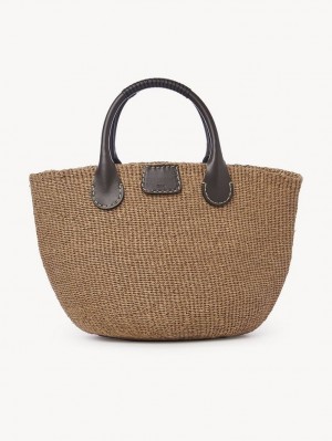 Chloe X Eres Palma Large Basket Tote Bags Somber Brown | CHE-SR13336