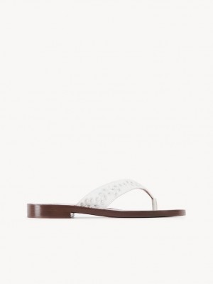 Chloe X Eres Paz Flat Sandals Iconic Milk | CHE-SR14146