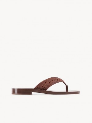 Chloe X Eres Paz Flat Sandals Red Ochre | CHE-SR14145