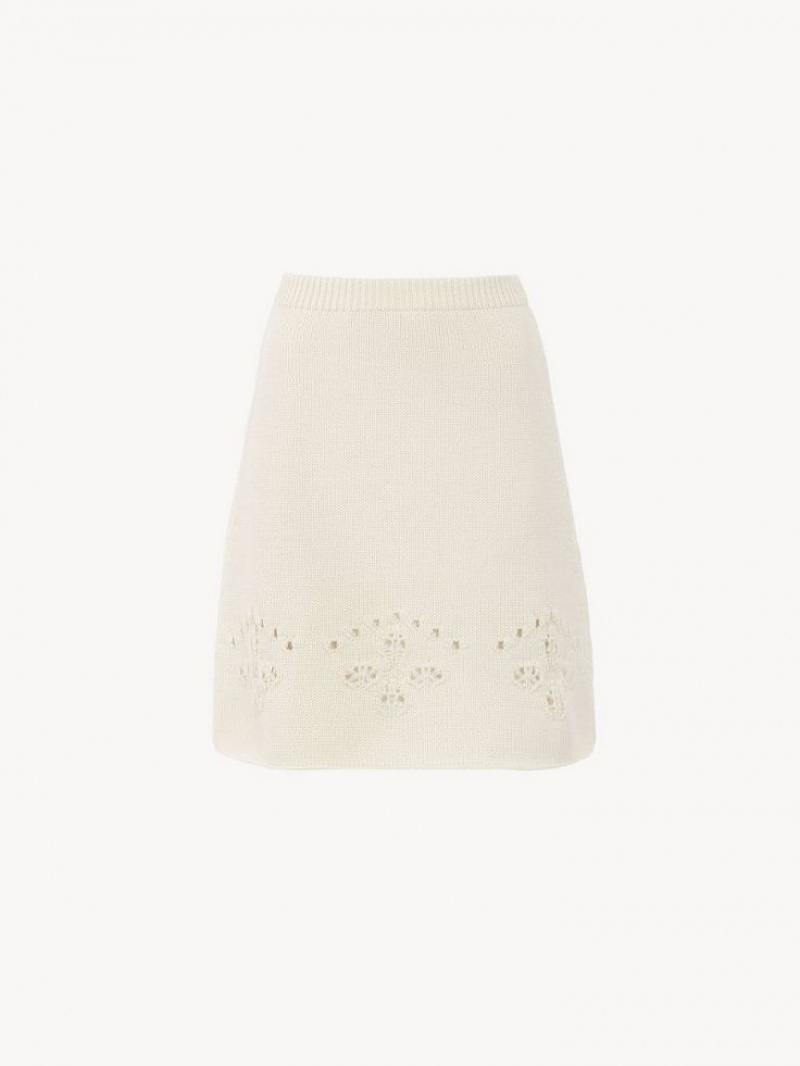 Chloe A-line Mini Skirts Iconic Milk | CHE-SR14074