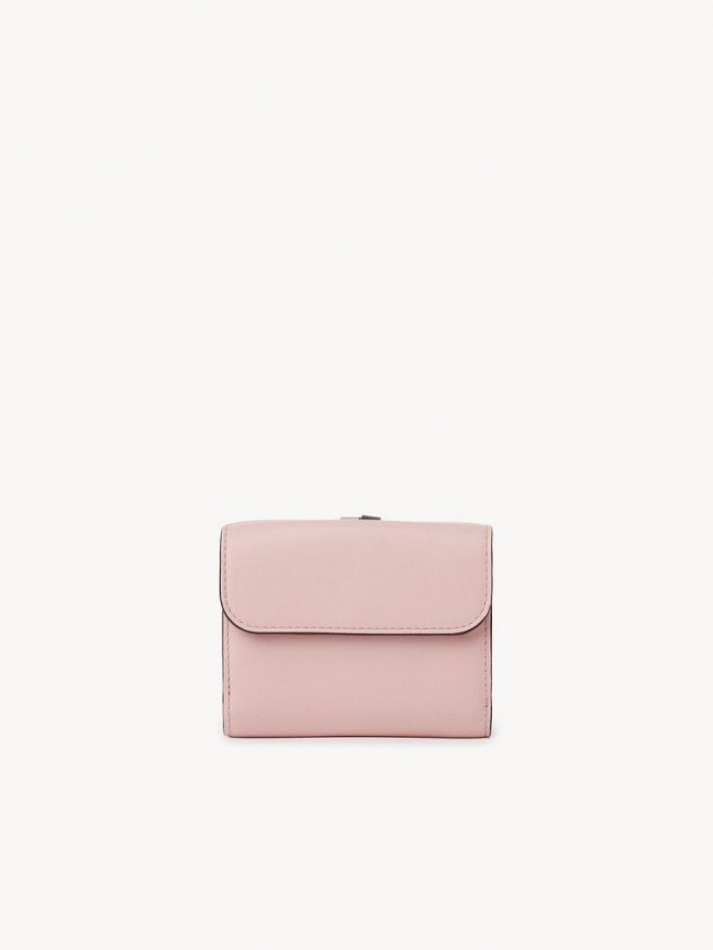 Chloe Alphabet Small Tri-fold Compact Wallets BLOSSOM PINK | CHE-SR14287