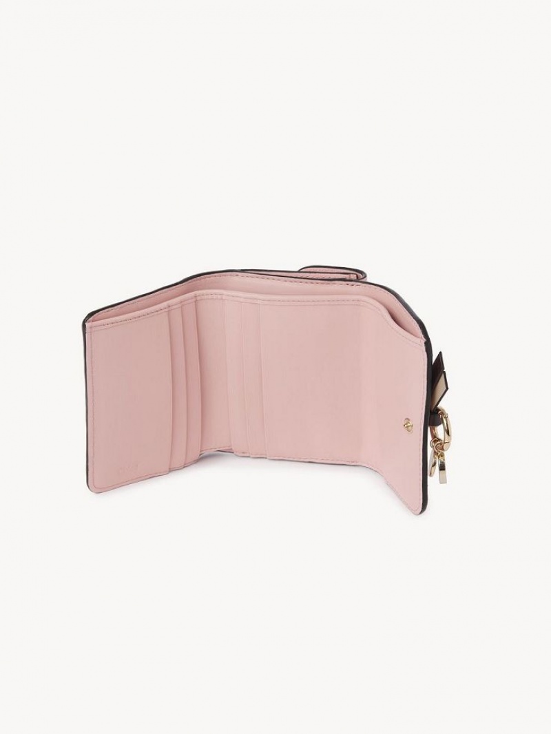 Chloe Alphabet Small Tri-fold Compact Wallets BLOSSOM PINK | CHE-SR14287