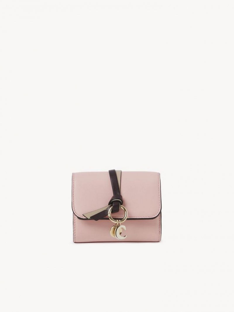 Chloe Alphabet Small Tri-fold Compact Wallets BLOSSOM PINK | CHE-SR14287