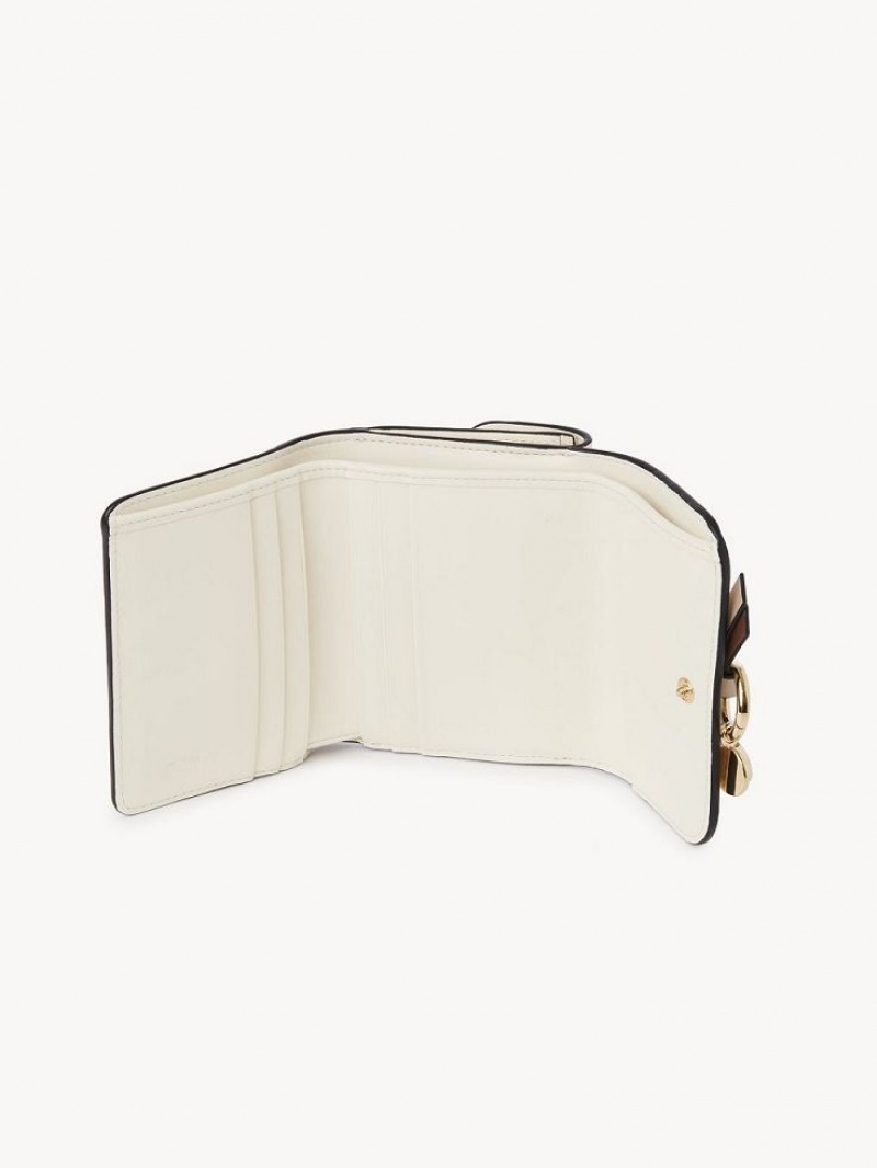 Chloe Alphabet Small Tri-fold Compact Wallets MISTY IVORY | CHE-SR14288