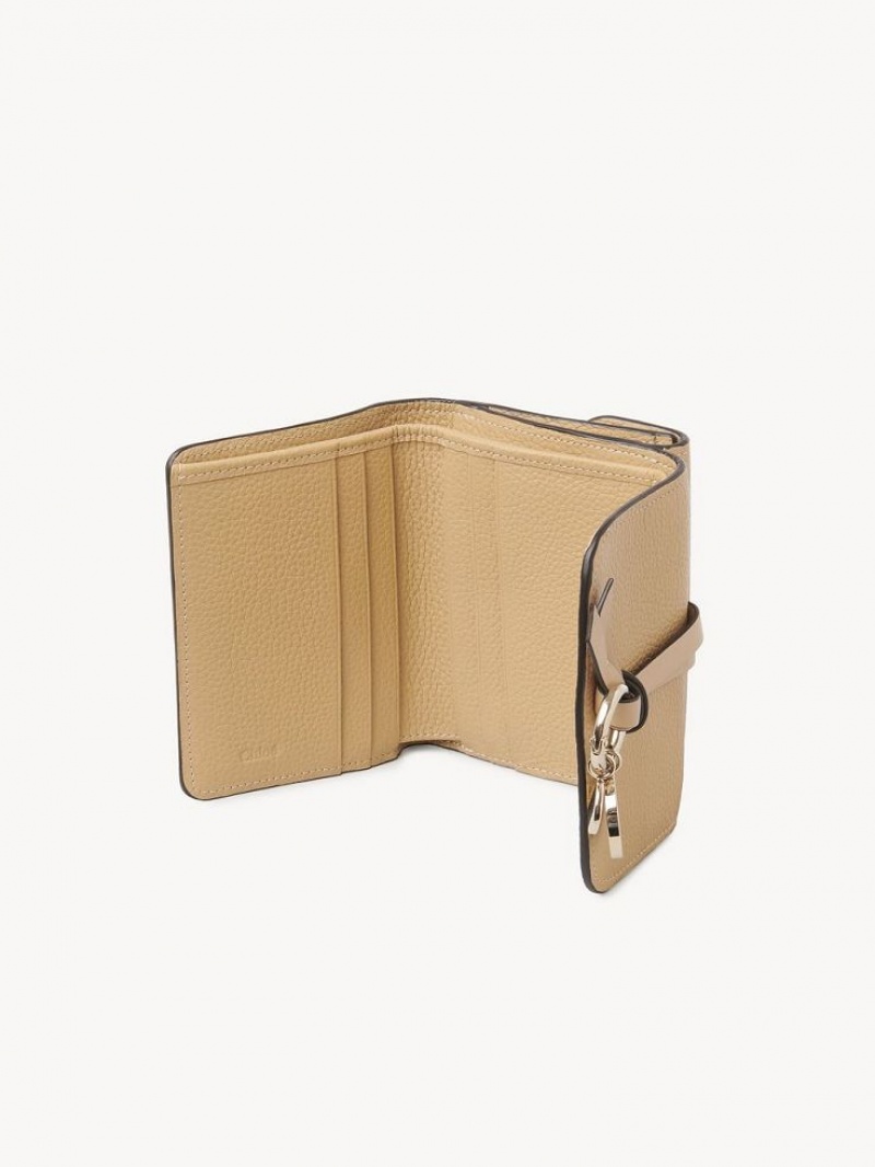 Chloe Alphabet Small Tri-fold Compact Wallets SOFT TAN | CHE-SR14292