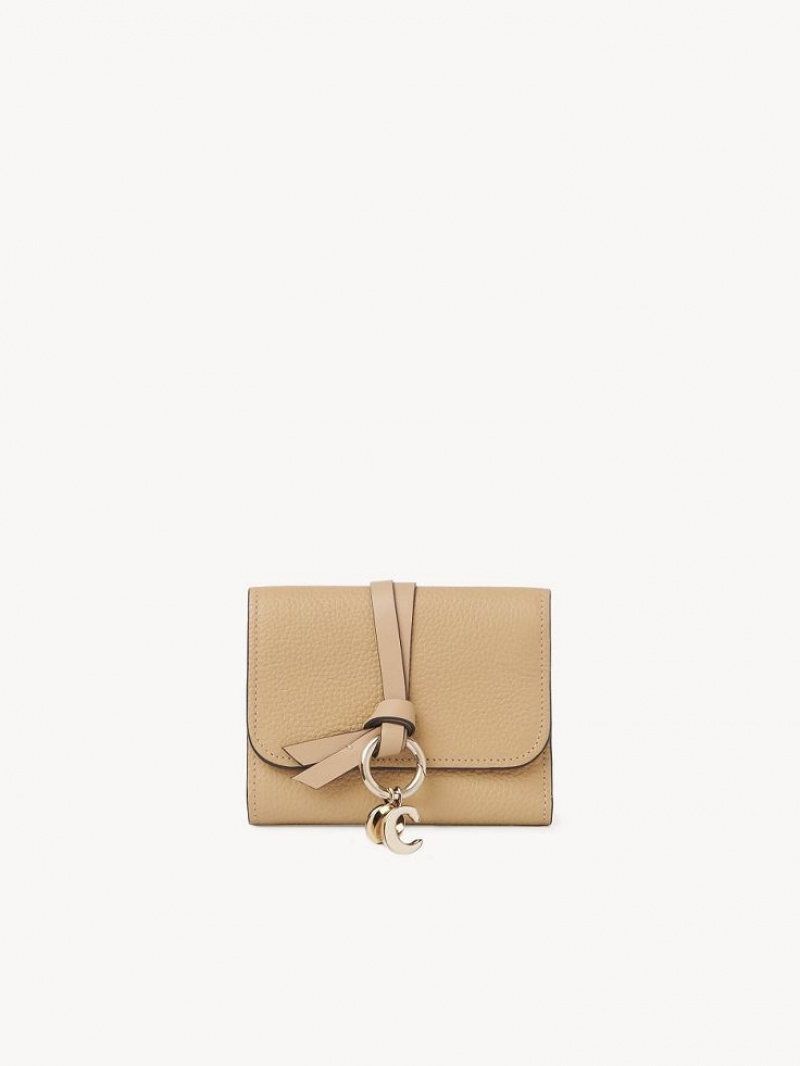 Chloe Alphabet Small Tri-fold Compact Wallets SOFT TAN | CHE-SR14292