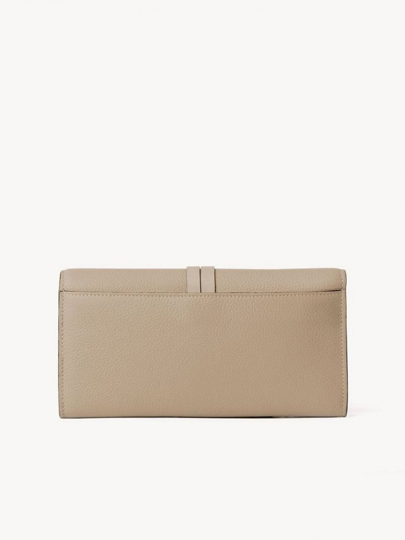 Chloe Alphabet With Flap Long Wallets ARGIL BROWN | CHE-SR14306