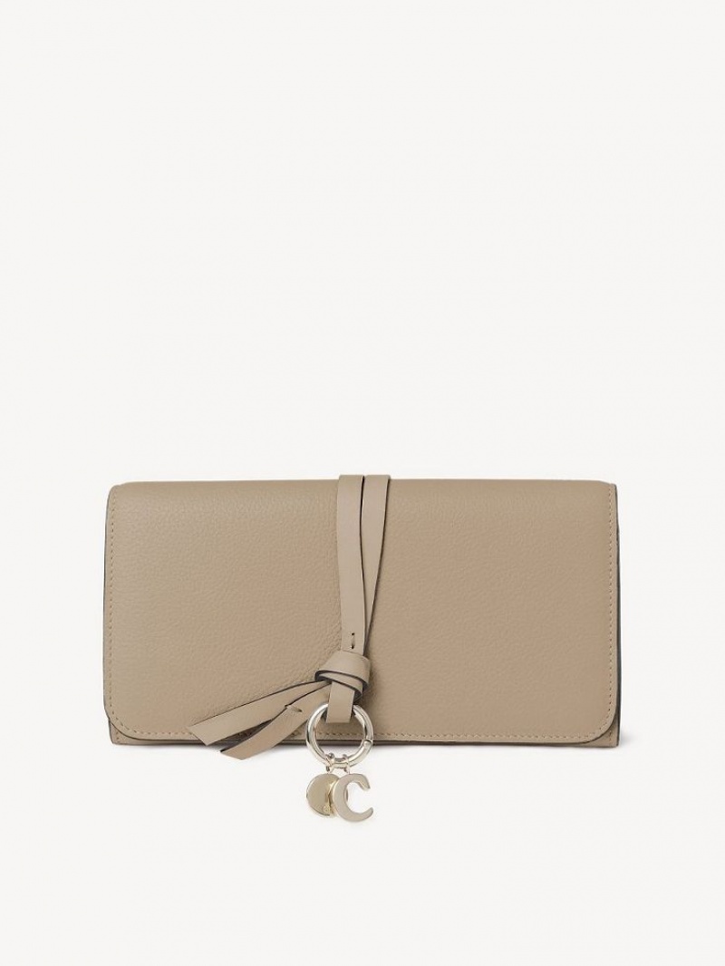 Chloe Alphabet With Flap Long Wallets ARGIL BROWN | CHE-SR14306