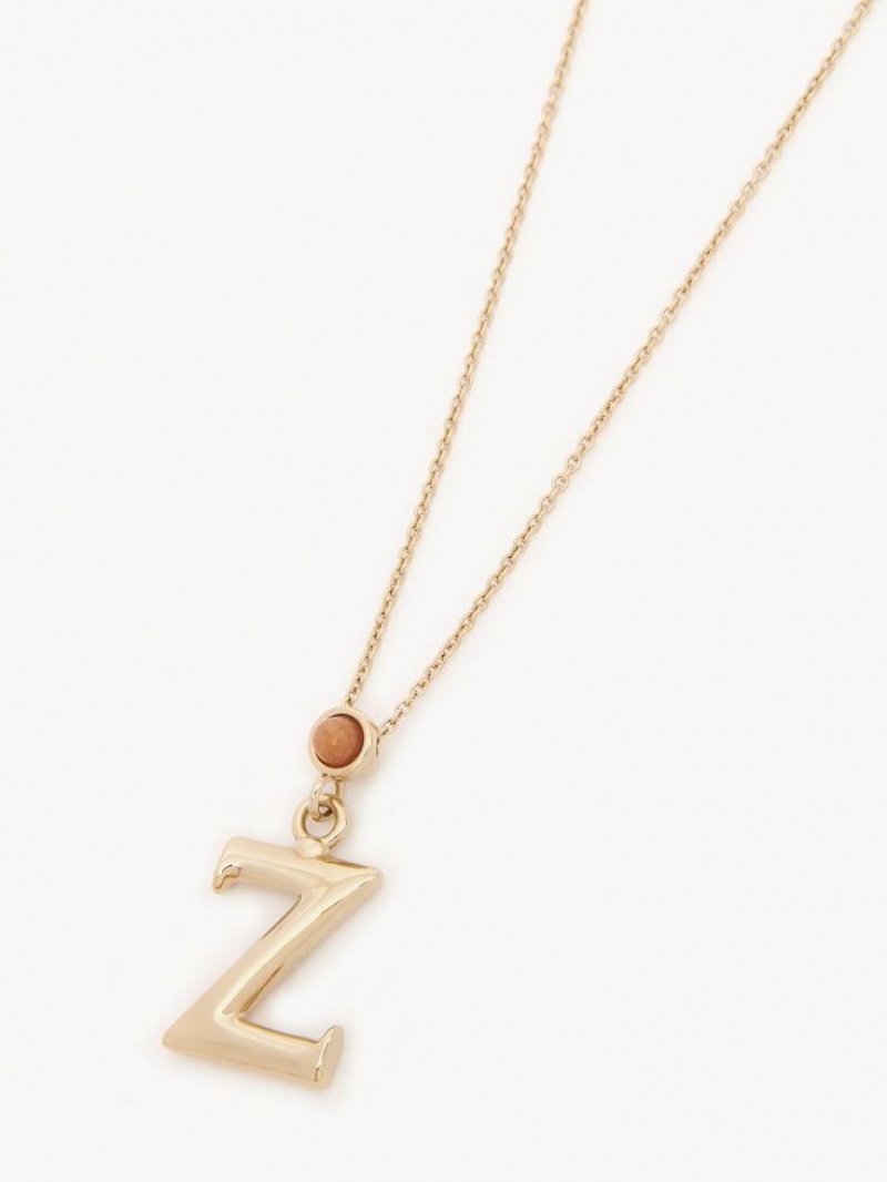 Chloe Alphabet With Pendant Necklaces GOLD COLOR | CHE-SR14330