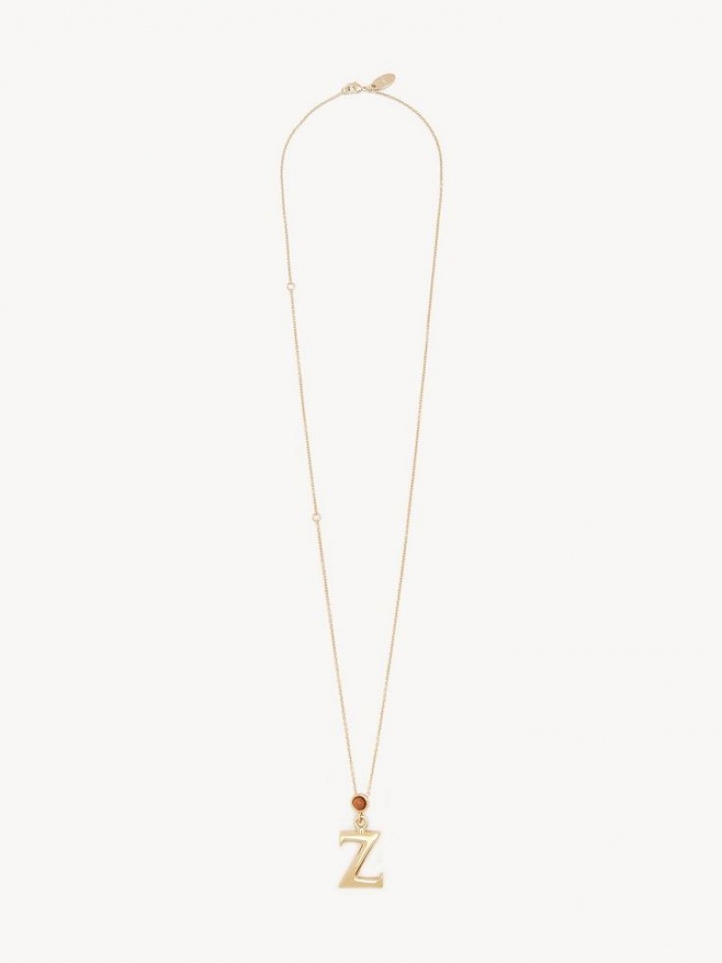 Chloe Alphabet With Pendant Necklaces GOLD COLOR | CHE-SR14330